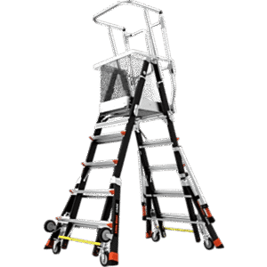 Escalera con Jaula de Seguridad de 5-9 ft (1.5-2.74 m)/ Tipo IAA / Capacidad 375 lbs (170 kg) / Control de Descenso.