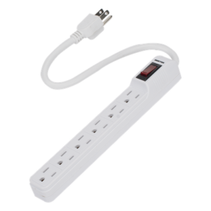 Multicontacto con Cable / 6 Tomas con Tierra / 15 A / Calibre 14 AWG / Cable 30 cm (11.8 in) / Interruptor Iluminado