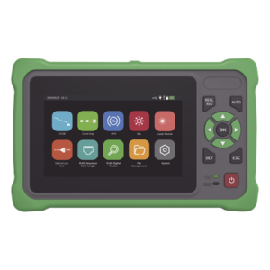 OTDR Touch / Longitudes de Onda 1310nm y 1550nm / Rango Dinámico 26/24 dB / VFL 10mW / OPM / Mapeo de Cables RJ45 / Batería 5000 mAh / Alcance hasta 260 km