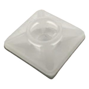 Base Autoadherible para Cinchos / 19x19 mm / Nylon Resistente / Temperatura -10°C a 50°C / Paquete 100 Piezas / Orificio Central para Tornillo