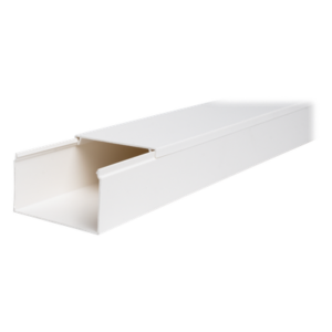 Canaleta de PVC / 45 mm x 77 mm x 2.5 m (8.2 ft) / Autoextinguible / Resistente a UV y Humedad / Rango -5°C a +65°C