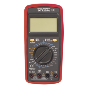 Multímetro Digital / 600 V CC/CA CAT II / 1999 Recuentos / LCD 67 x 42 mm / Corriente 10 A / Resistencia 200 MΩ / HFE Transistores