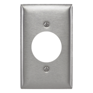 Placa de Pared / Abertura Simple 1.6" (40.6 mm) / Acero Inoxidable 302/304 / 20-30 A / No Magnética / Acabado Cepillado Horizontal