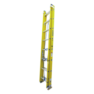 Escalera de Extensión / Fibra de Vidrio y Aluminio / 24 Escalones / 6.4 m (21 ft) / Carga 102 kg / Tacones Antideslizantes