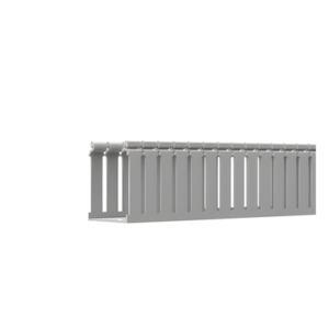 Canaleta Ranurada de PVC con Tapa / Tipo F / 4.25 x 4.10 x 6.6 ft / UL 94 V-0 / Gris Claro