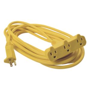 Extensión Eléctrica Tipo Abanico / Uso Rudo / 8 m (26.2 ft) / 127 V CA / 10 A Máximo / Calibre 16 AWG / Doble Aislamiento
