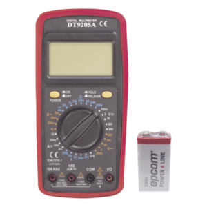 Multímetro Digital / Pantalla LCD 67 x 42 mm / 1999 Recuentos / 600V CC/CA CAT II / Corriente 10A / Resistencia 200 MΩ / Prueba HFE Transistores