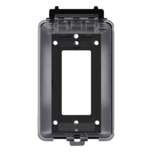 Caja Protectora de Contactos para Exterior / Policarbonato de Alto Impacto / Protección NEMA 3R / 127V 15A 60Hz / Tapa Transparente Base Negra / Resistente a Intemperie UV