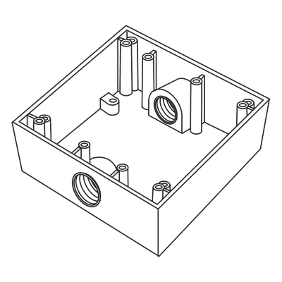 Caja Cuadra a Prueba de Intemperie / 3/4" (19 mm) / 2 Salidas NPT / Volumen 492 cm³ / IK09 / Aluminio Diecast