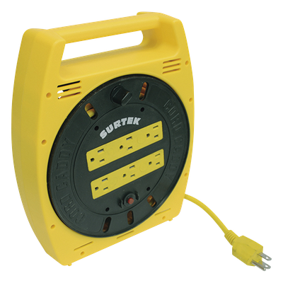 Multicontacto Tipo Carrete / 6 Salidas NEMA 5-15R / Cable 6 m (19.7 ft) / 16 AWG / 127 VCA 10 A / Protección contra Cortocircuitos