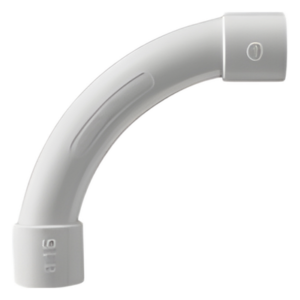 Curva para Tubería Rígida / 32 mm / PVC Auto-extinguible / Libre de Halógenos / Radio Estrecho / Datos y Telecomunicaciones