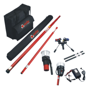 Kit de Prueba para Detectores Térmicos y de Humo / Pértiga Telescópica 6 m (19.7 ft) / Probador Térmico Integrado / Diseño Universal / Copa Transparente / Baterías y Cargador Incluidos