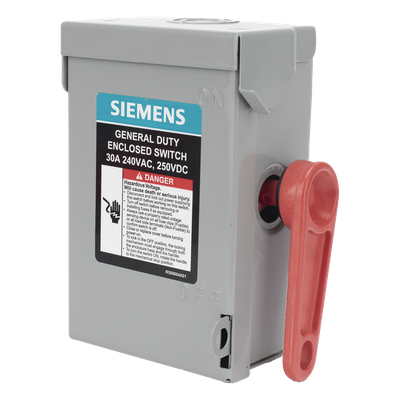 Interruptor de Seguridad / 240Vca / 2 Polos / 30A / NEMA 1 / Sin Portafusibles / 10k-100k AIC