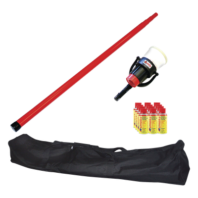 Kit de Prueba de Detectores de Humo / Pértiga Telescópica 4.6 m (15.1 ft) / Dispensador Manual 4" / 12 Latas de Humo Sintético / Detectores hasta 100 mm / Fibra de Vidrio No Conductora