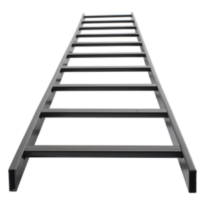 Escalera Tubular / 1.5" Peralte / 12" Ancho / 3.05 m (10 ft) Largo / Acero con Epóxica Negra / Incluye Coples y Tornillería