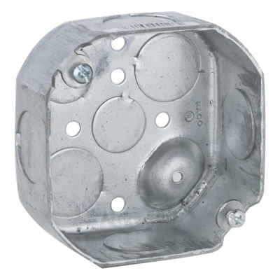 Caja de Conexión Octogonal / Acero Galvanizado / 6 Entradas / Profundidad 1 1/2 in (38.1 mm) / UL Listed