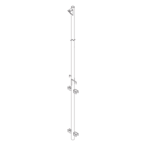 Pluma de Aluminio / Ced.40 / 4 m (13.1 ft) / Diámetro 1-1/2" / Con Polea de Elevación