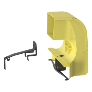 Bajada para Canaleta de Enrutamiento de Fibra / Compatible 4x4, 6x4, 12x4, 24x4 / Reducción a 4x4 / Radio de Curvatura 50.8 mm / Color Amarillo
