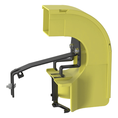 Accesorio de Bajada para Canaleta / Compatible 4x4, 6x4, 12x4, 24x4 / Reducción a 2x2 / Radio de Curvatura 50.8 mm / Color Amarillo