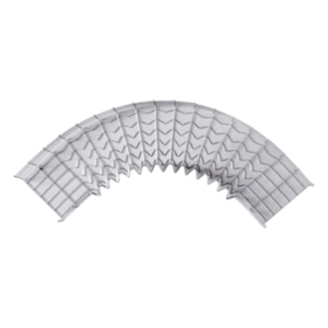 Curva Prefabricada Horizontal / 90° / Peralte 54 mm / Ancho 200 mm / Acabado Electrozincado 15-20 micras / Diseño Modular