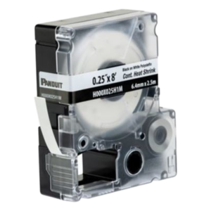 Casete de Etiquetas / Tubo Termocontráctil / 6.4 mm (0.25 in) Ancho / 2.4 m (7.87 ft) Largo / Calibre 22-18 AWG / Poliolefina Blanca