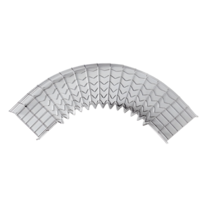 Curva Pre-Fabricada Horizontal / 90° / 66 mm Peralte / 200 mm Ancho / Electro Zinc 15-20 micras