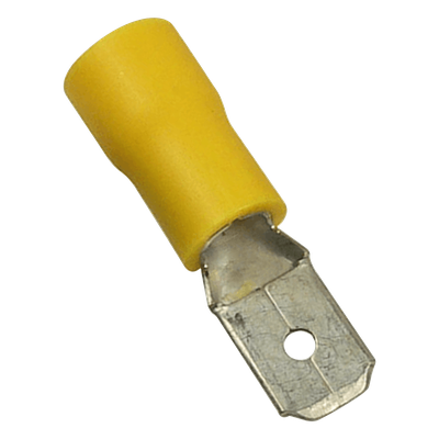 Terminal Macho Aislada / 12-10 AWG / Amarillo / 25 piezas / 0.95x0.51x0.24 in