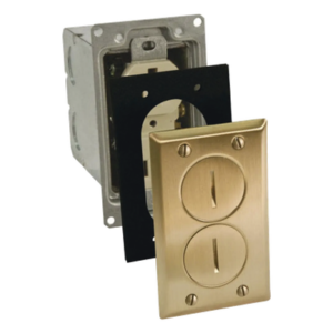 Caja de Piso con Receptáculo / 15A / 125V / 1 Gang / Acabado Latón / 3.25 x 5.313 x 4.75 in