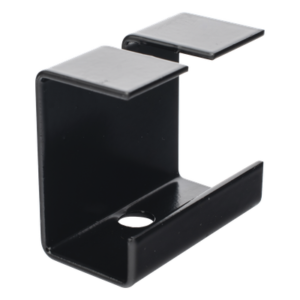 Grapa de Suspensión para Escalera Tubular / 1.5" de Peralte / 12" de Ancho / Acero al Carbón / Recubrimiento Epóxico Negro
