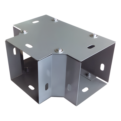 Derivación T Horizontal para Ducto / 100 x 100 mm (3.94 x 3.94 pulg.) / Acero al Carbón / Acabado Gris