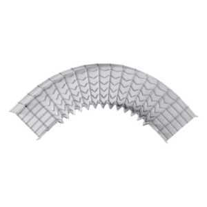 Curva Pre-Fabricada Horizontal / 90° / Peralte 54 mm / Ancho 150 mm / Electrozincado / Interior