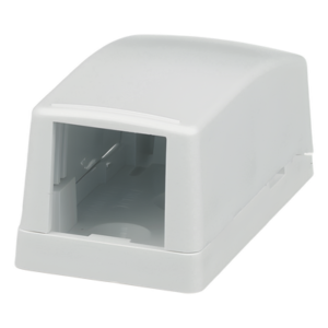 Caja de Montaje en Superficie / 1 Puerto Mini-Com / Bajo Perfil / ABS / 26.3 x 23.2 x 48.1 mm