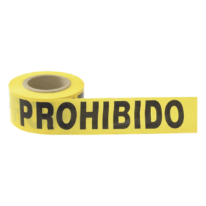 Cinta de Barricada / 100 m (328.1 ft) de Longitud / Ancho 76 mm (3") / Polipropileno con Aditivos UV / Espesor 0.4 mm / Leyenda "Prohibido el Paso"