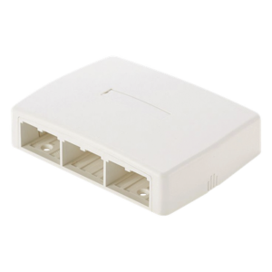 Caja de Montaje en Superficie / 6 Puertos Mini-Com / Bajo Perfil / ABS / Blanco Mate