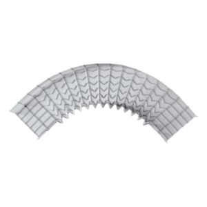 Curva Pre-Fabricada Horizontal / 90° / Peralte 54 mm / Ancho 300 mm / Acabado Electro Zinc 15-20 micras / Uso Interior Telecomunicaciones