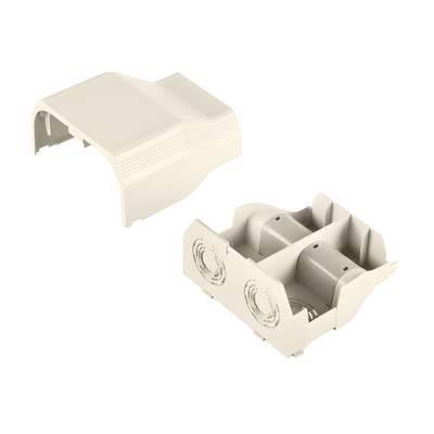 Conector de Tubería a Canaleta / Salidas 1/2", 3/4", 1" y 1 1/4" / PVC Rígido / UL94V-0 / TIA/EIA / Color Blanco Mate