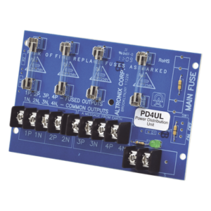 Módulo de Distribución de Energía / 4 Salidas Protegidas / 12-24 Vcc 10 A / 24-28 Vca 12 A / Fusibles 3.5 A