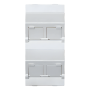 Placa Voz y Datos Inclinada / Guardapolvo Integrado / 2 Puertos Keystone / 108×52 mm / 4.25×2.05 in