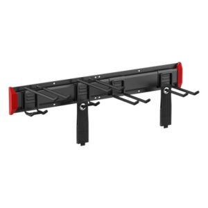 Estante de Almacenamiento de Pared / Capacidad 136 kg / Ganchos Ajustables / 2 Placas de Montaje / Acero y Plástico