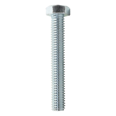 Tornillo cabeza hexagonal / 3/8" x 2 1/2" (9.5 mm x 63.5 mm) / Acero alta resistencia / Rosca métrica / Acabado galvanizado anticorrosión