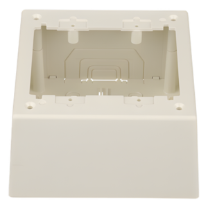 Caja de Pared Superficial Doble / PVC Autoextinguible / 5.19 x 5.19 x 2.75 in (131.9 x 131.9 x 69.8 mm) / Blanco Mate