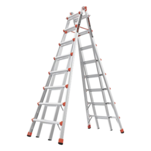 Escalera telescópica en A / 21 ft (6.4 m) / 11 ft (3.35 m) ajustable / Aluminio de alta resistencia / 103 lbs (46.7 kg)