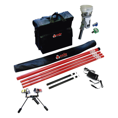 Kit de Pruebas para Detectores de Humo, Calor y CO / Diseño No Conductor / Cabezales Intercambiables / Compatible con Pertigas Telescópicas / Batería Portátil con Cargador Rápido