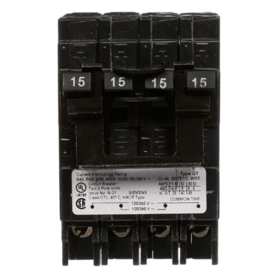 Interruptor Automático TRIPLEX / 2 Polos Simples + 1 Polo Doble / 15-30 A / 120/240 VCA / 10 kA / Enchufable