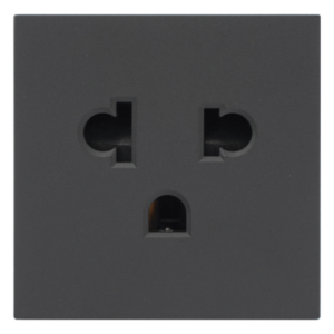 Módulo para Tomacorriente Euroamericano / Color Grafito / 45x45 mm (1.77 x 1.77 Pulgadas) / Compatible con Torres y Cajas para Escritorio