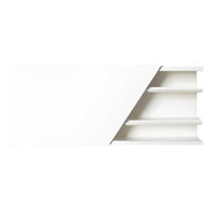 Canaleta color blanco de 3 vías, de PVC auto extinguible, 60 x 25 x tramo 2.5m (5401-01250)