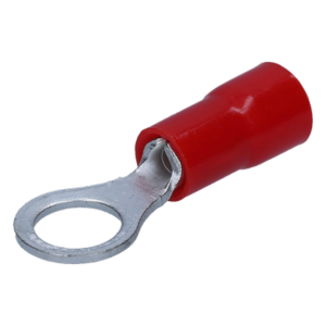 Terminal Tipo Ojo Aislado / Calibre 22-16 AWG / Anillo 1/4" / 25 Piezas / Color Rojo