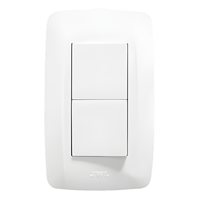 Apagador Duplex / 10 A / 127 V CA / 60 Hz / 11.8 x 7.8 x 3 cm / 4.65 x 3.07 x 1.18 in / Blanco