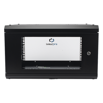 Gabinete de Pared / 6U Rack 19'' / 455mm Profundidad / 1.49 ft / Cristal Templado / Acero Reforzado