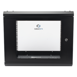 Gabinete de Pared 9U / 19" Rack / Cristal Templado / 455 mm Profundidad (1.49 ft) / Acero Reforzado / 80 kg Carga